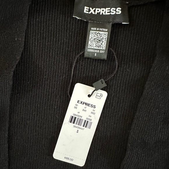 Express Black Knit vest Cardigan with pockets NWT - Picture 4 of 4